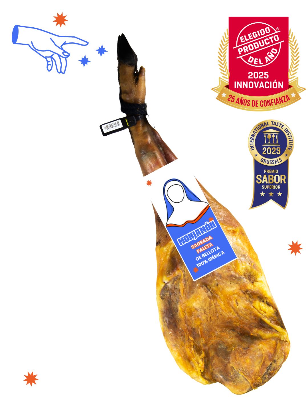 Sagrada Paleta XL de Bellota 100% Ibérica +30 Meses Loncheada a Cuchillo · 25 Sobres 80 g + 2 Puntas – foto 2