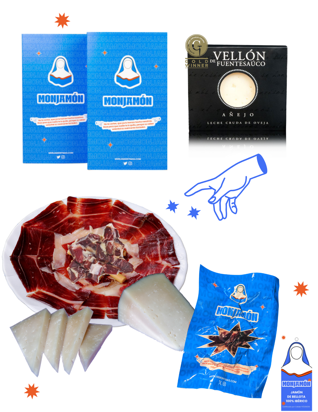 (Pack Don't cut yourself) - 100% Iberian Ham + Cheese