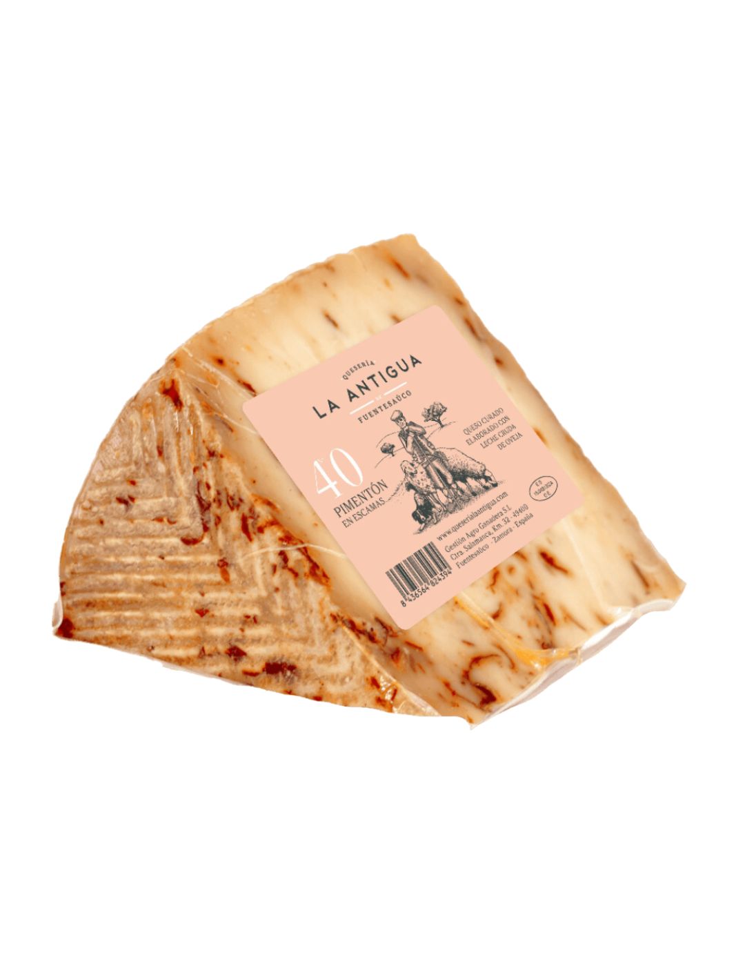Cured sheep cheese with paprika flakes - 250 gram wedge