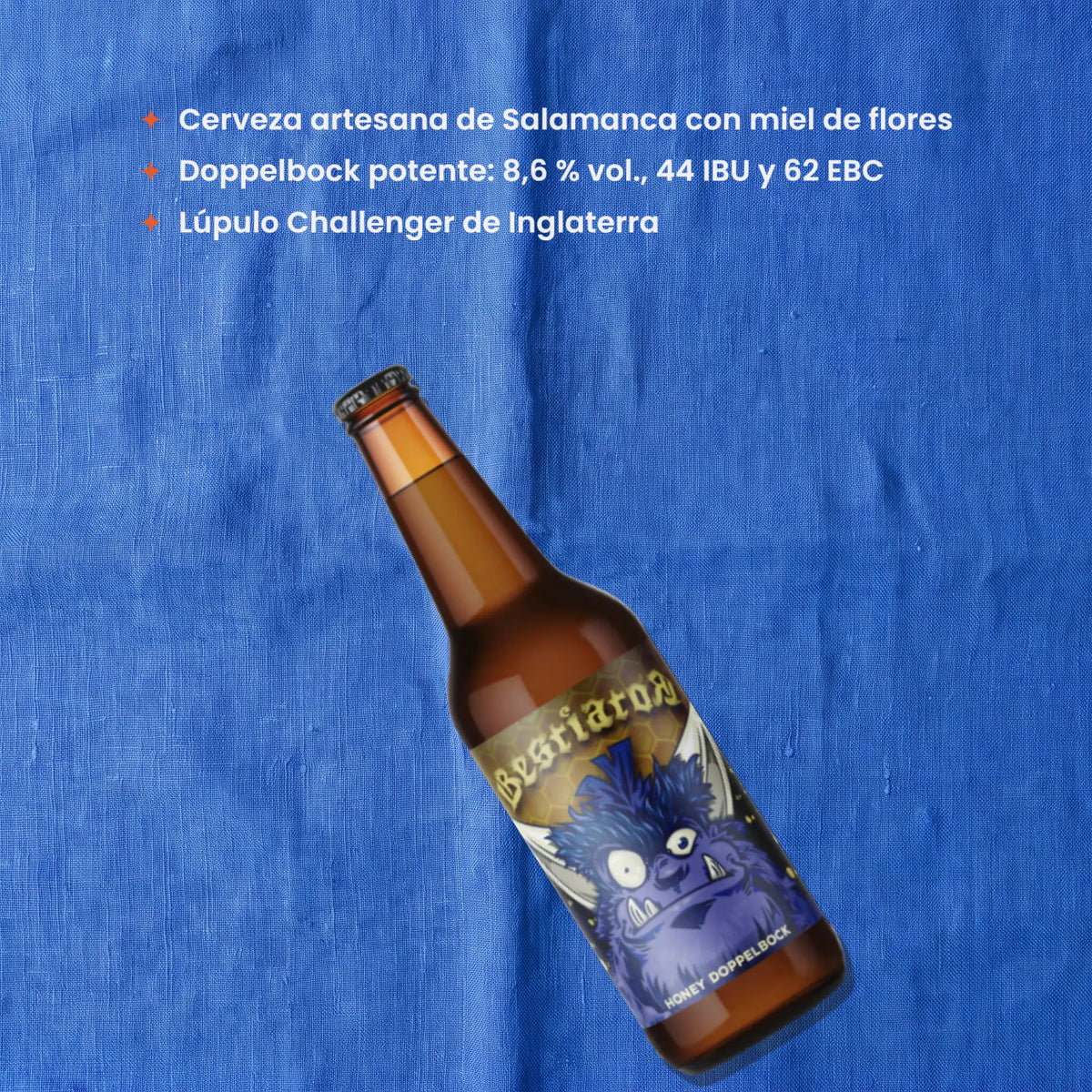 Bestiator - Cerveza Charra con MIEL – lo que llega: 1 botella de 33 cl
