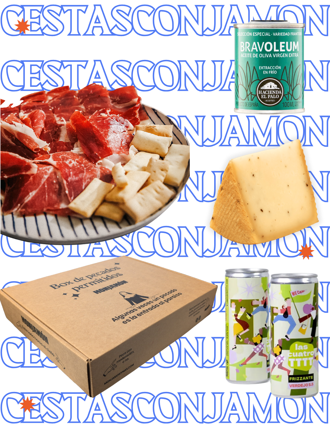 Cesta Caída del Cielo con Jamón de Bellota 100% Ibérico