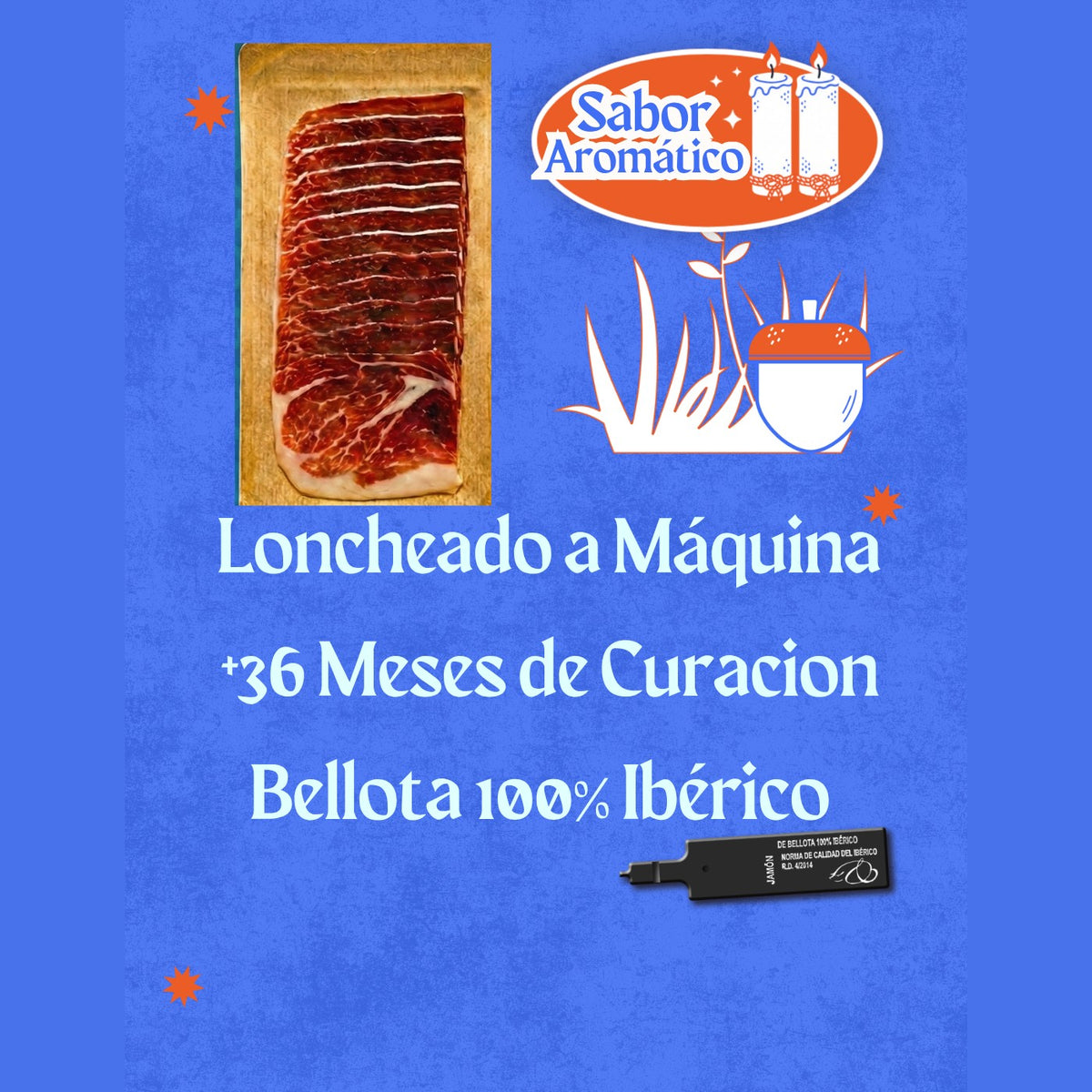 Sobre 80gr Jamón de Bellota 100% Ibérico +36 Meses · aromático · a máquina – foto 3