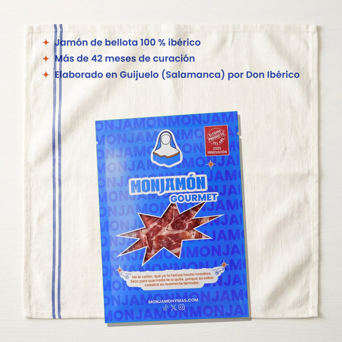 Sobre 80gr Jamón de Bellota 100% Ibérico +42 Meses · a Cuchillo – lo que llega: 1 sobre de 80 g