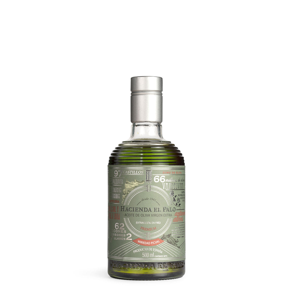 Hacienda El Palo Premium Picual, aceite de oliva virgen extra en botella de cristal de 500 ml