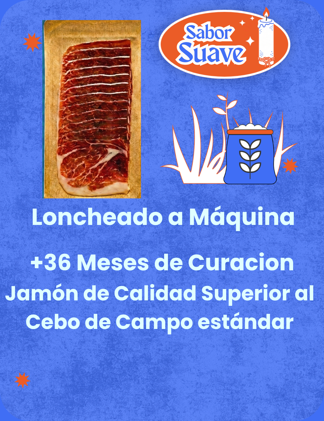 Sobre 80 gr Jamón Gran Reserva +36 meses  | a máquina