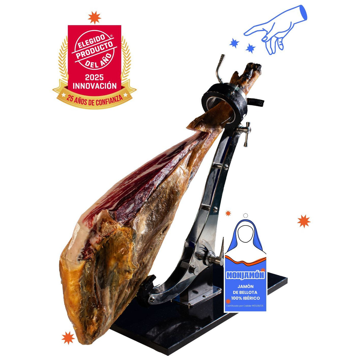 Jamón de Bellota 100% Ibérico +42 Meses · Certificado BRIDA NEGRA · Pieza grande 7-7,5kg – foto 2