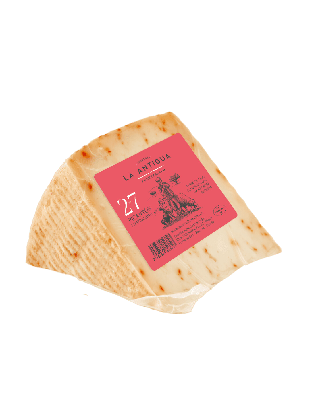Cured sheep cheese with paprika flakes - 250 gram wedge 