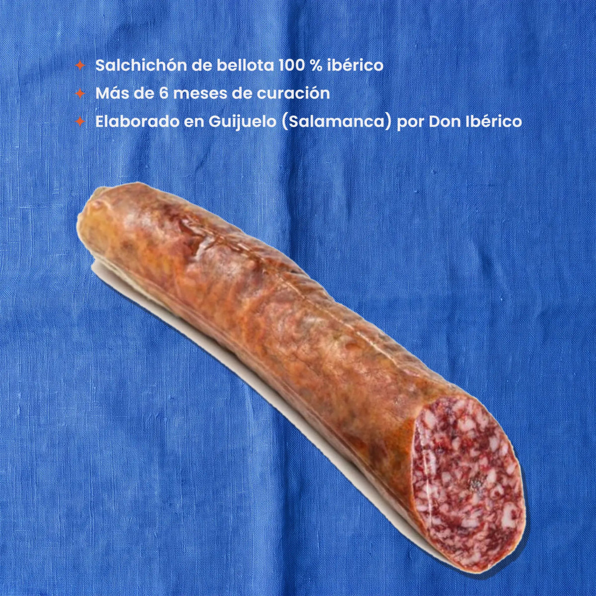 San chichón · Salchichón de Bellota 100% Ibérico · Media pieza 450-500 g – lo que llega: 1 media pieza de 450-500 g