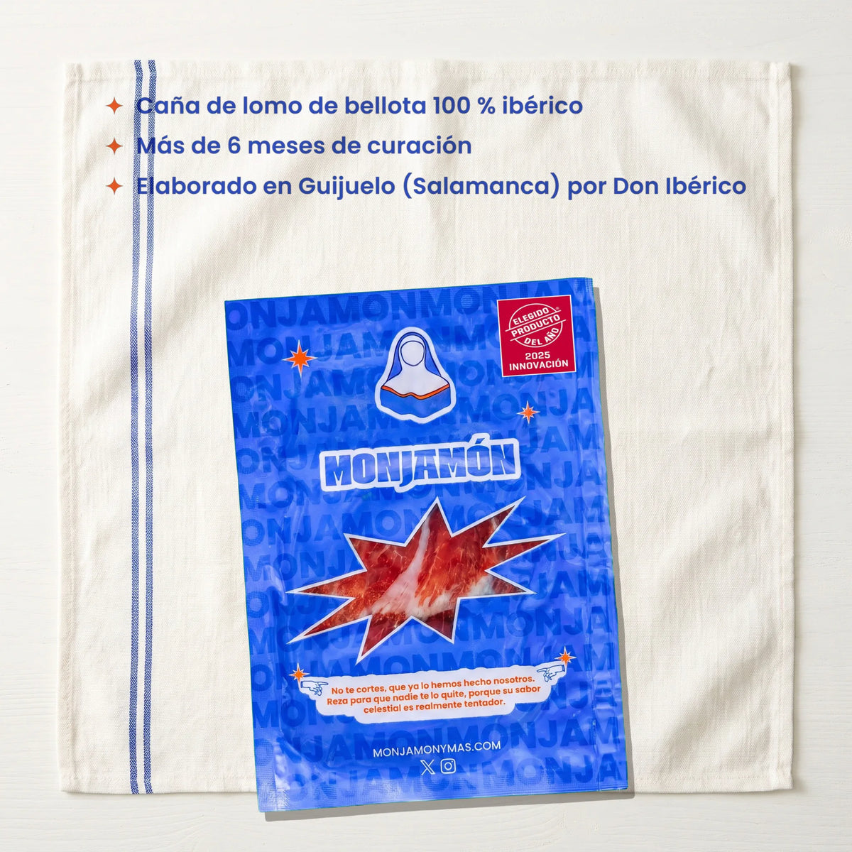 Sobre 50gr Lomonasterio · Lomo de Bellota 100% Ibérico – lo que llega: 1 sobre de 50 g