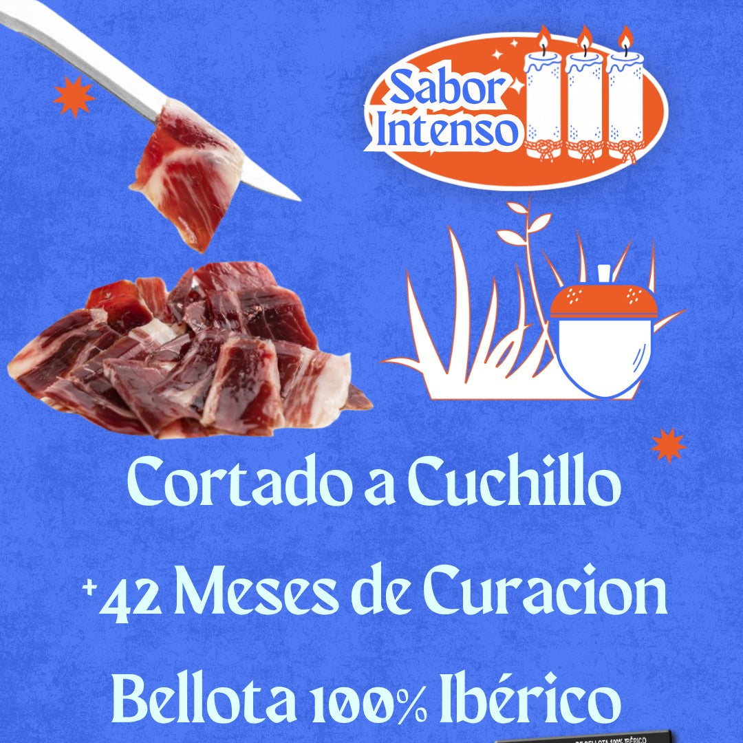 Sobre 80gr Jamón de Bellota 100% Ibérico +42 Meses · a Cuchillo – foto 4