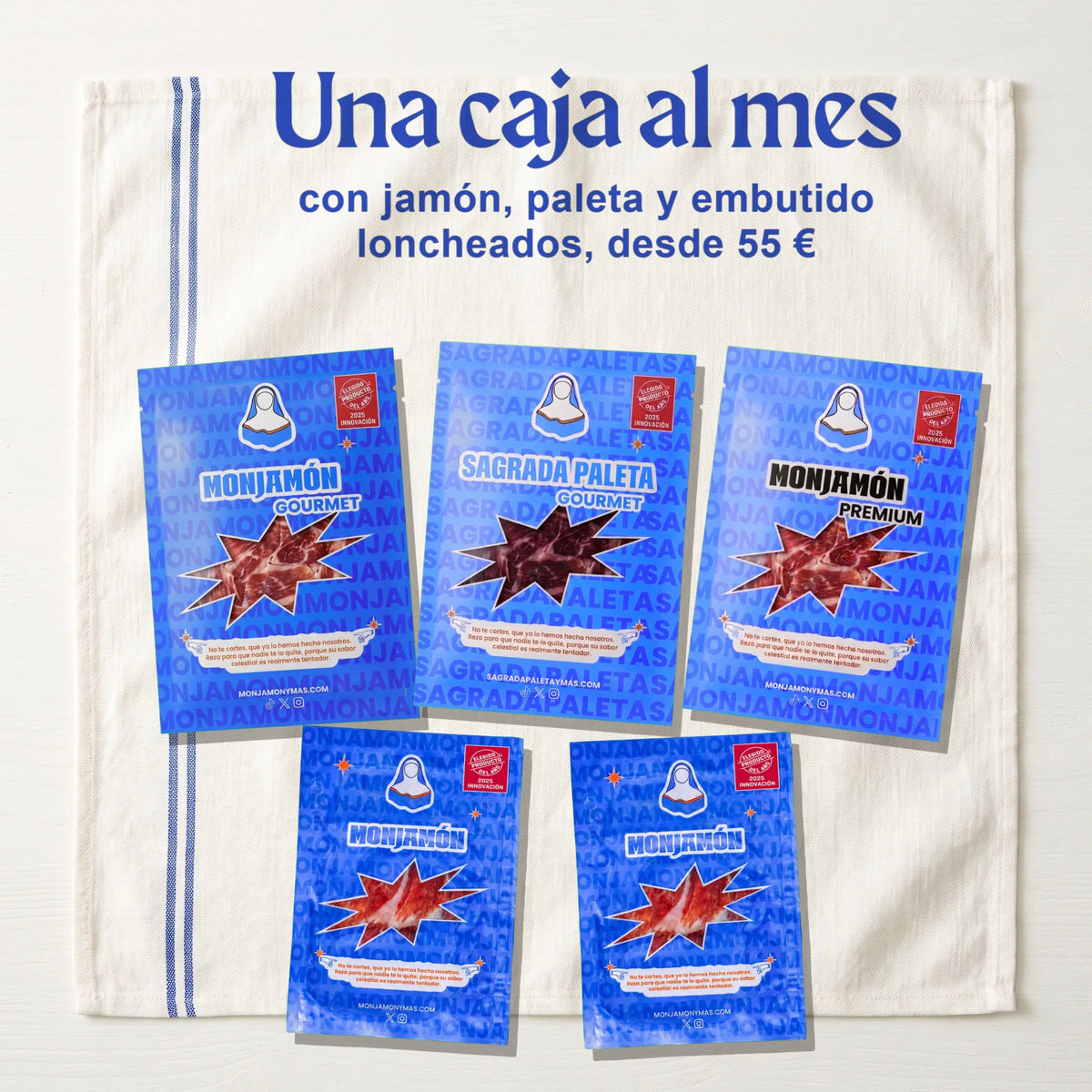 Monjamón Plus - Suscripción a Jamón Ibérico y más · Desde 55 € – cada mes llega una caja con jamón, paleta y embutido loncheados (la selección cambia)